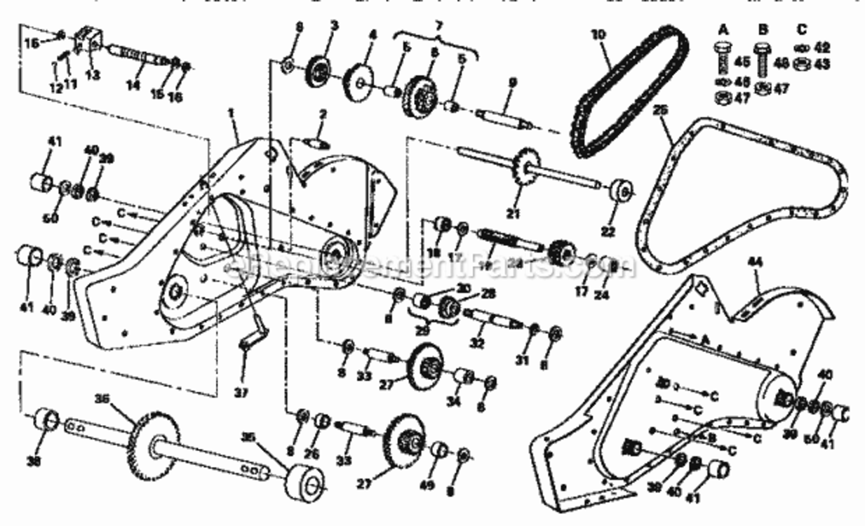 Page D Diagram and Parts List for 917299881  Craftsman Tiller