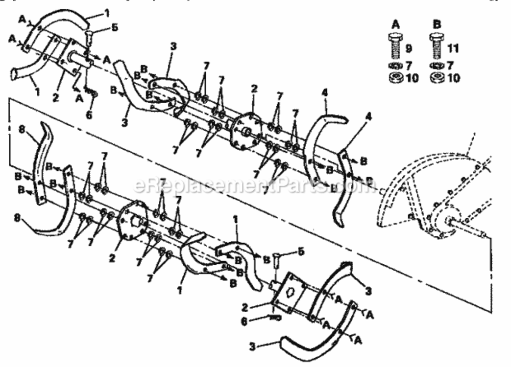 Page F Diagram and Parts List for 917299881  Craftsman Tiller