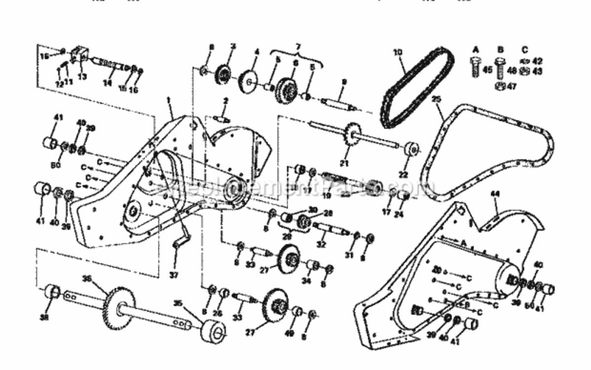 Page D Diagram and Parts List for 917299882  Craftsman Tiller