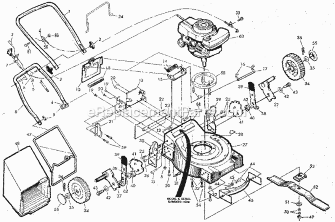 Page A Diagram and Parts List for 917327131  Craftsman Lawn Mower
