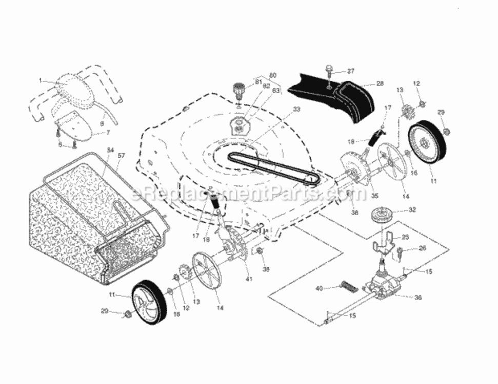 Page B Diagram and Parts List for 917370443  Craftsman Lawn Mower