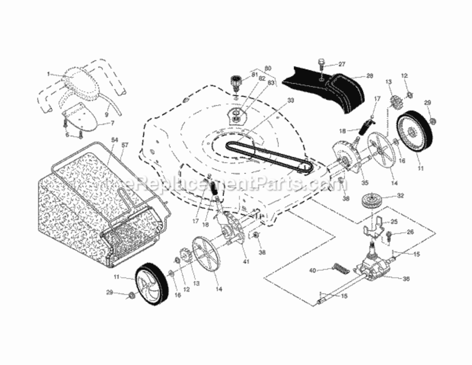 Page B Diagram and Parts List for 917370445  Craftsman Lawn Mower
