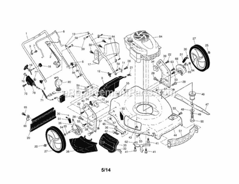 Page A Diagram and Parts List for 917370446  Craftsman Lawn Mower