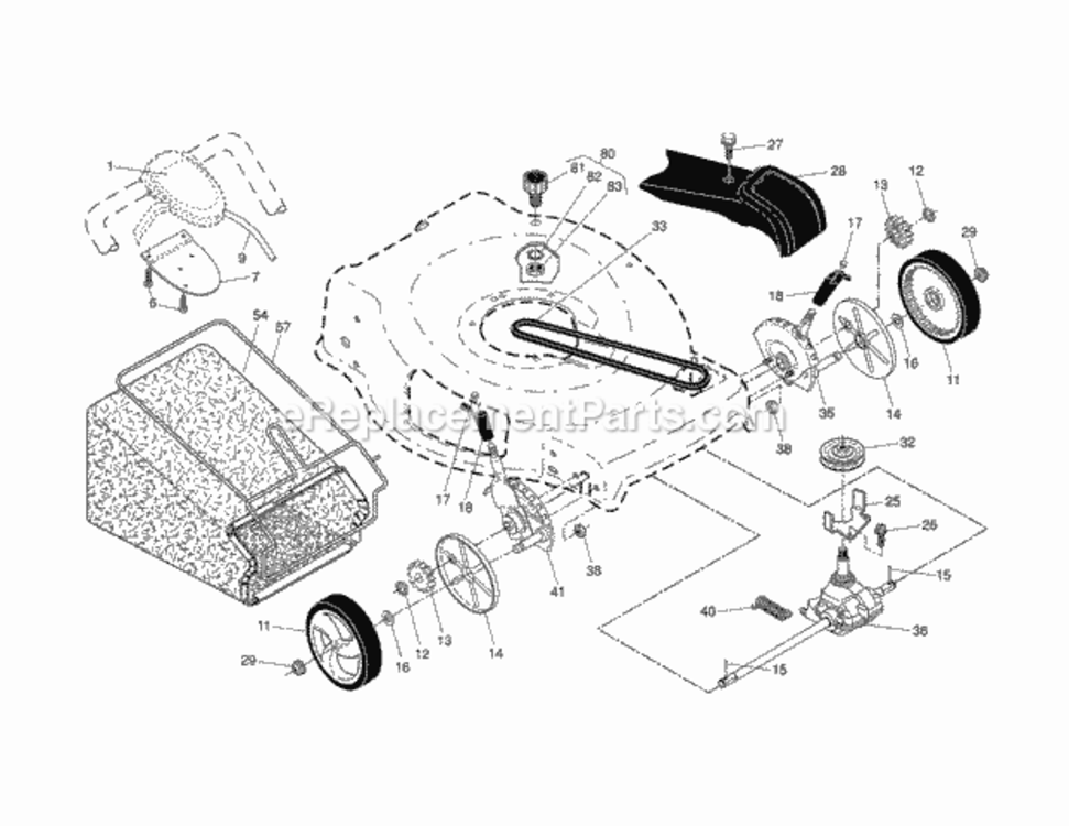 Page B Diagram and Parts List for 917370446  Craftsman Lawn Mower