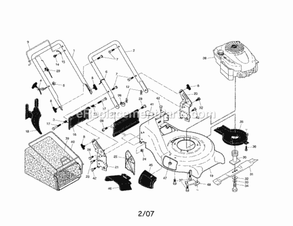 Page A Diagram and Parts List for 917370532  Craftsman Lawn Mower