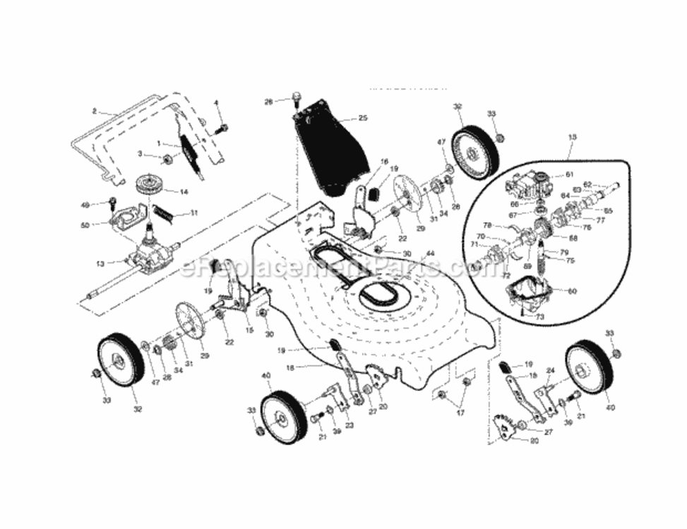 Page B Diagram and Parts List for 917370536  Craftsman Lawn Mower