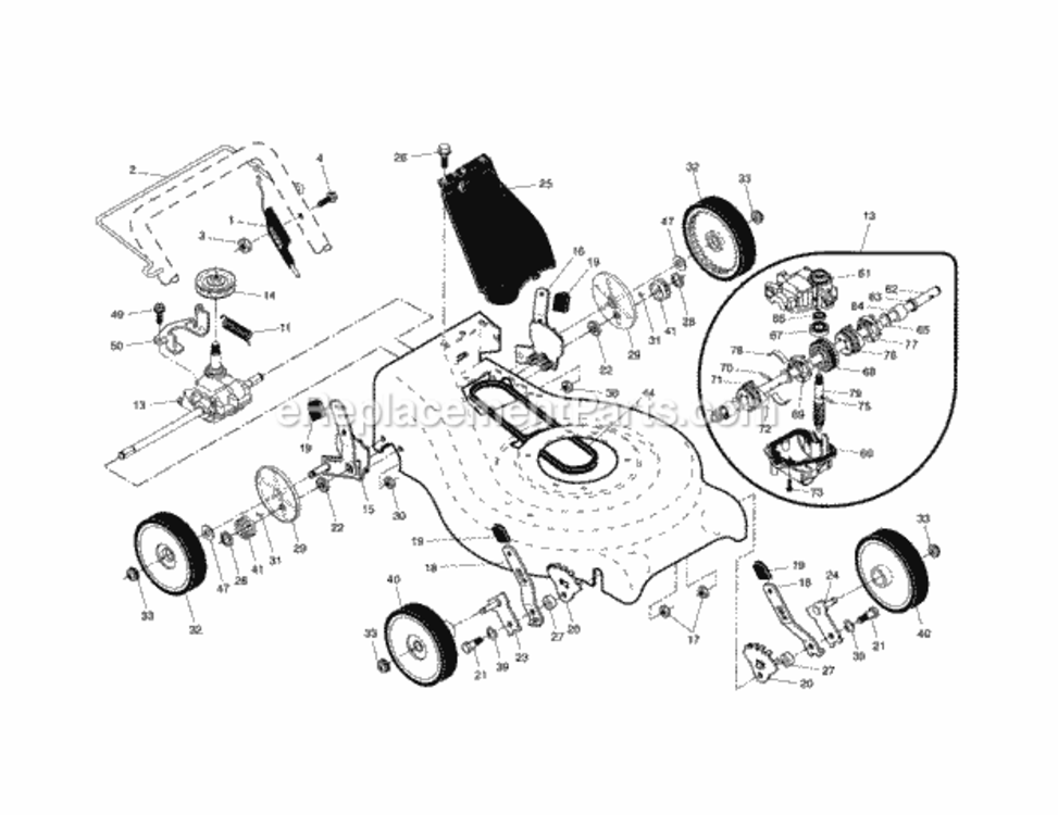 Page B Diagram and Parts List for 917370542  Craftsman Lawn Mower