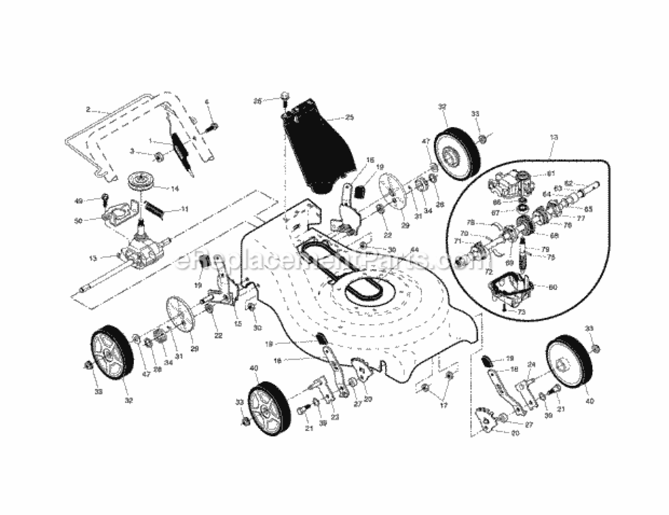 Page B Diagram and Parts List for 917370543  Craftsman Lawn Mower