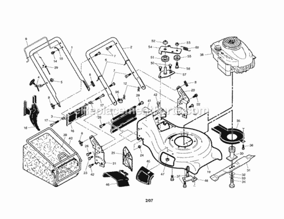 Page A Diagram and Parts List for 917370560  Craftsman Lawn Mower