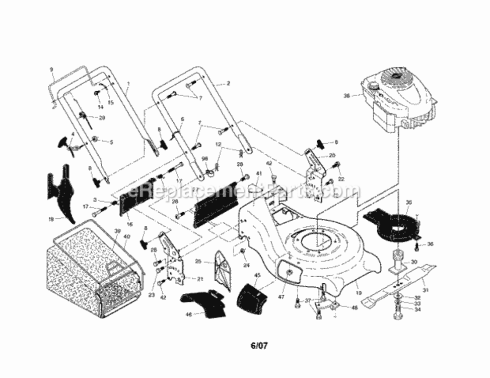 Page A Diagram and Parts List for 917370563  Craftsman Lawn Mower