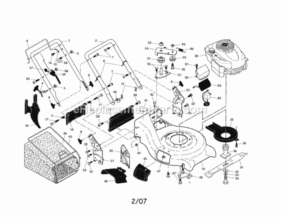 Page A Diagram and Parts List for 917370580  Craftsman Lawn Mower