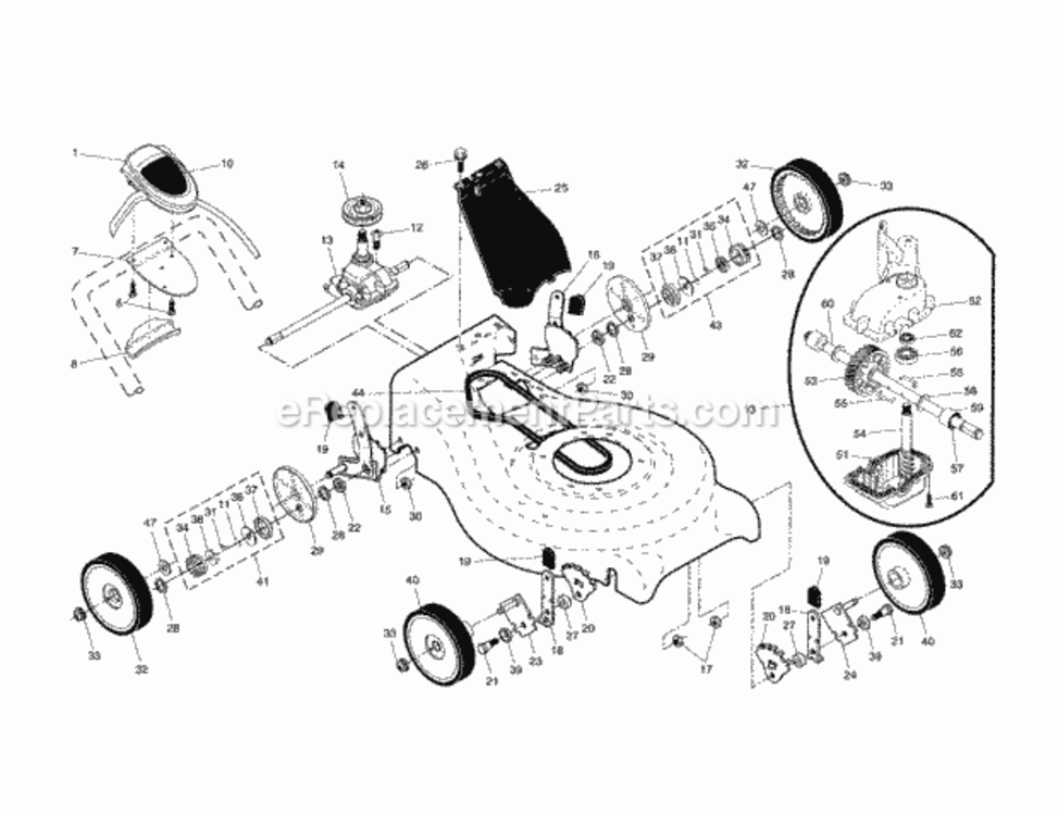 Page B Diagram and Parts List for 917370580  Craftsman Lawn Mower