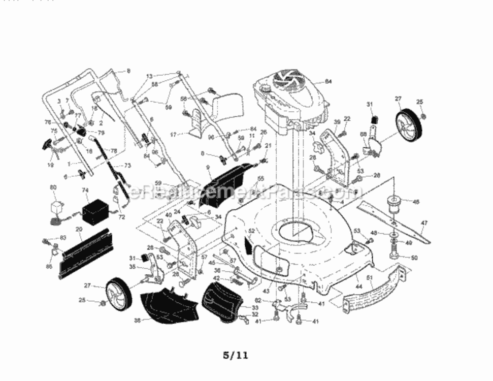Page A Diagram and Parts List for 917370660  Craftsman Lawn Mower