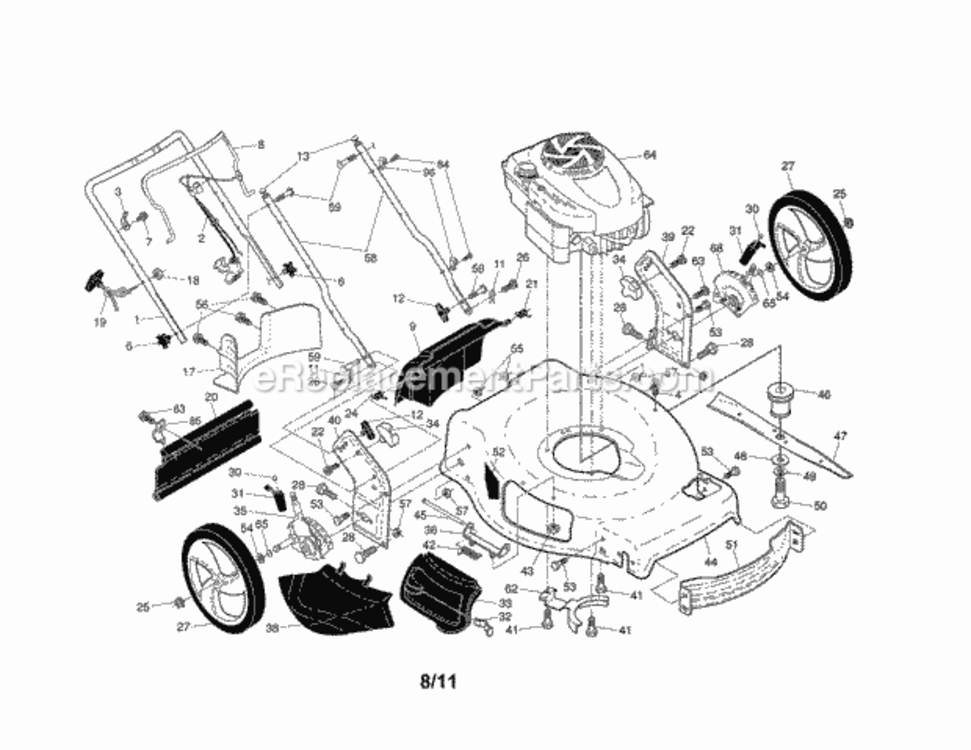 Page A Diagram and Parts List for 917370681  Craftsman Lawn Mower