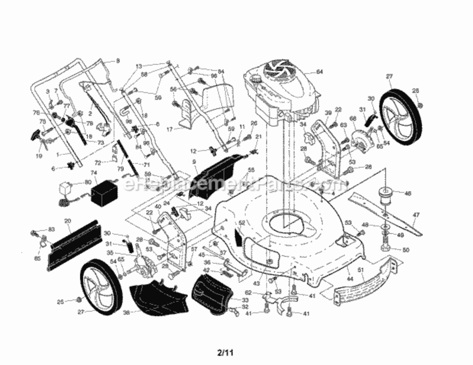 Page A Diagram and Parts List for 917370690  Craftsman Lawn Mower