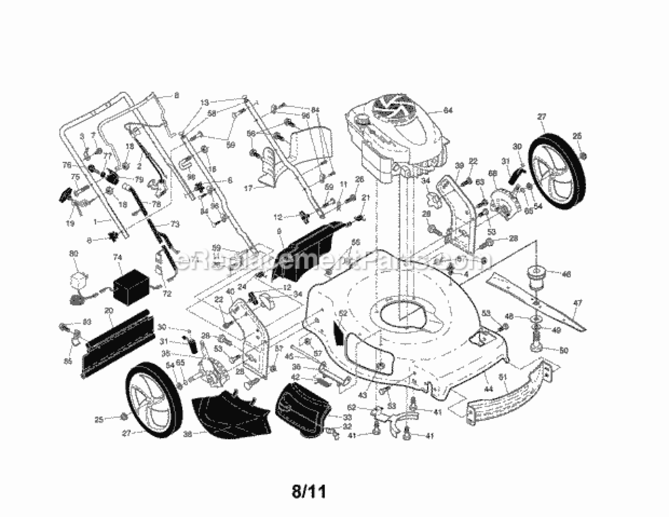 Page A Diagram and Parts List for 917370693  Craftsman Lawn Mower