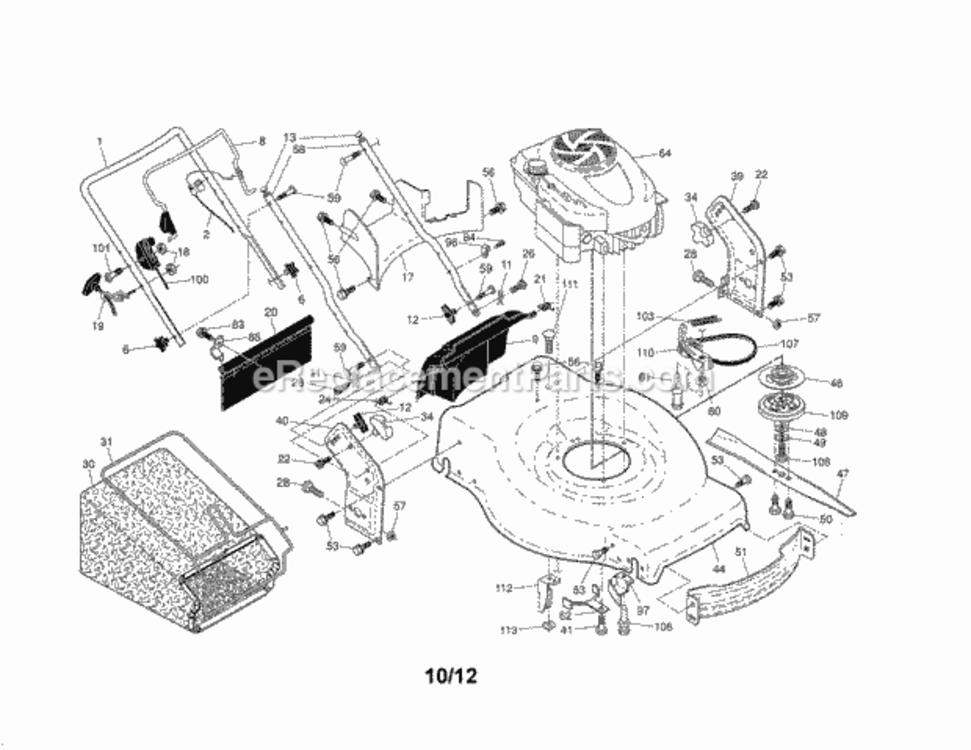 Page A Diagram and Parts List for 917370701  Craftsman Lawn Mower