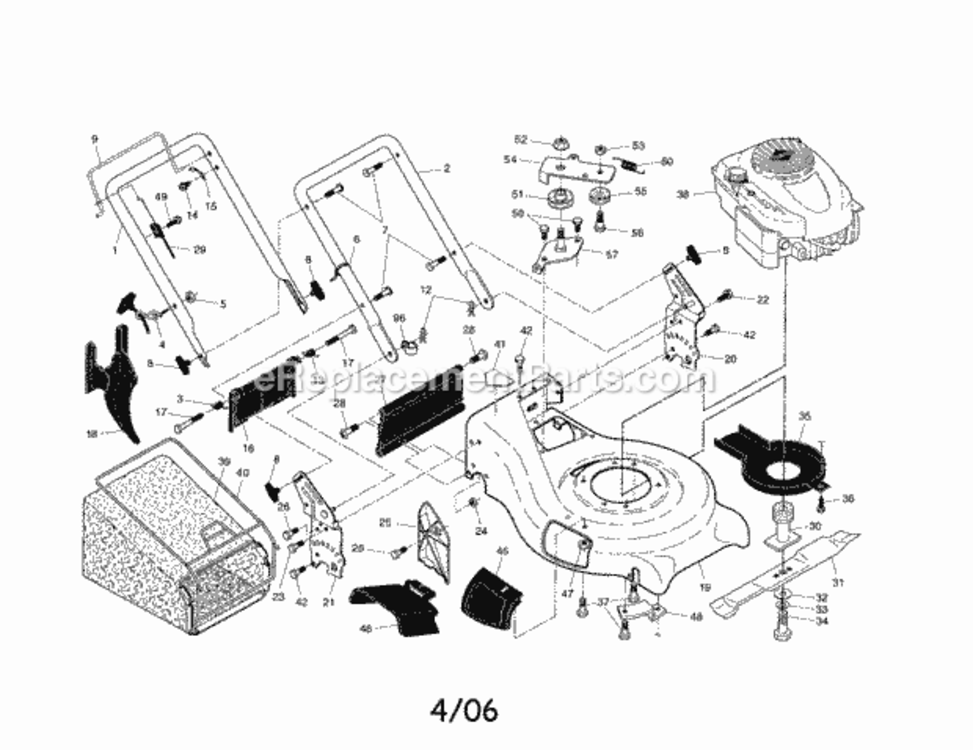 Page A Diagram and Parts List for 917370711  Craftsman Lawn Mower