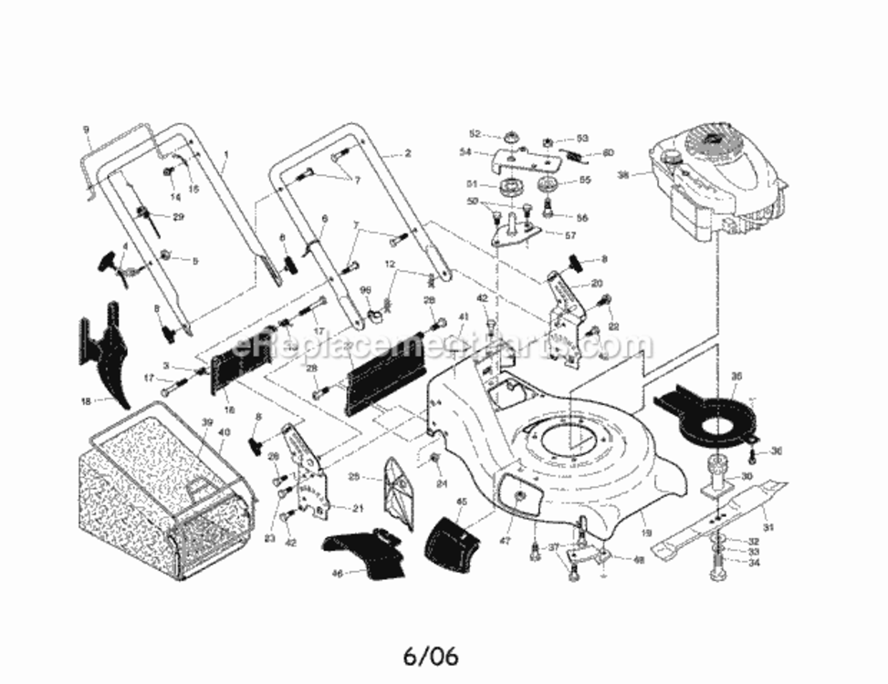 Page A Diagram and Parts List for 917370715  Craftsman Lawn Mower