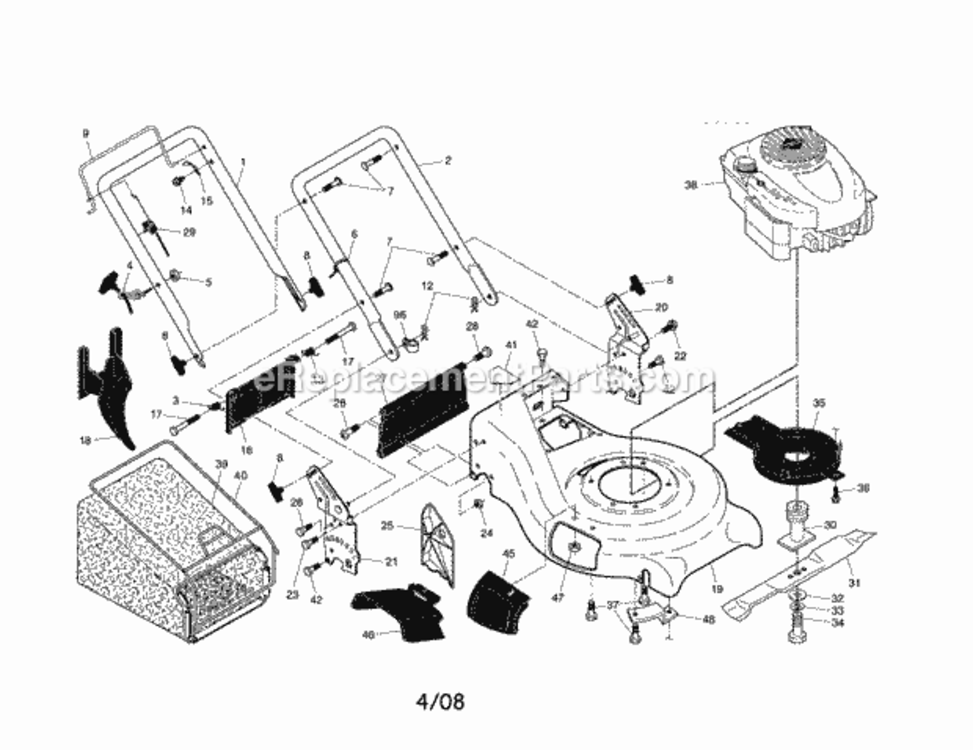Page A Diagram and Parts List for 917370750  Craftsman Lawn Mower