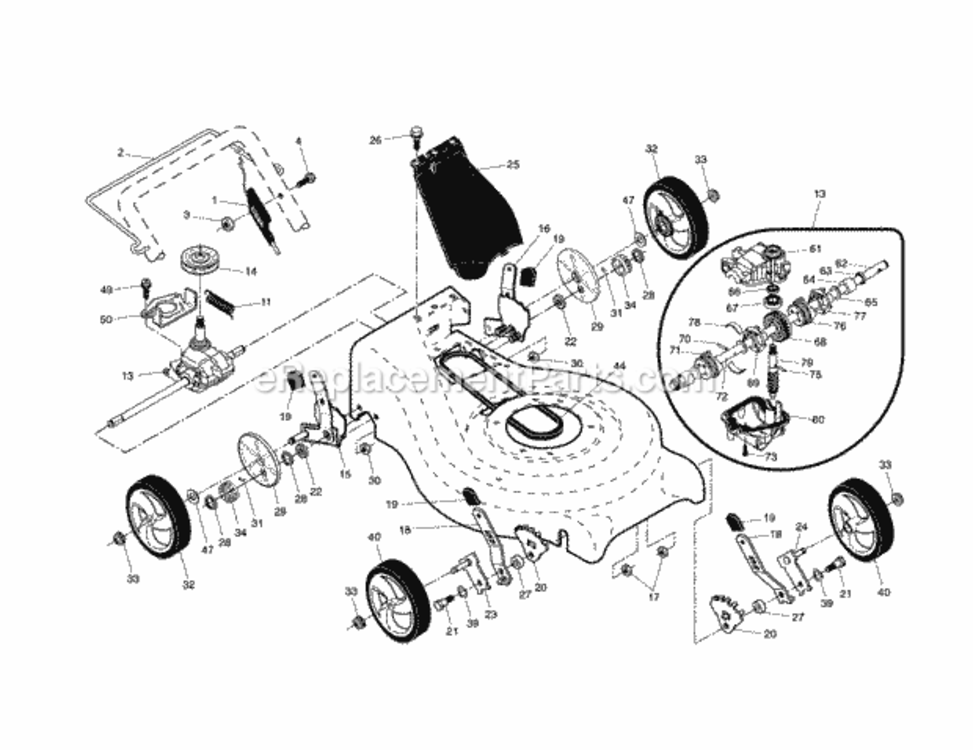 Page B Diagram and Parts List for 917370750  Craftsman Lawn Mower