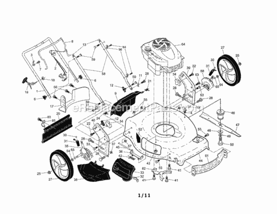 Page A Diagram and Parts List for 917370860  Craftsman Lawn Mower