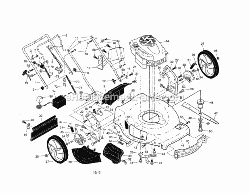 Page A Diagram and Parts List for 917370870  Craftsman Lawn Mower