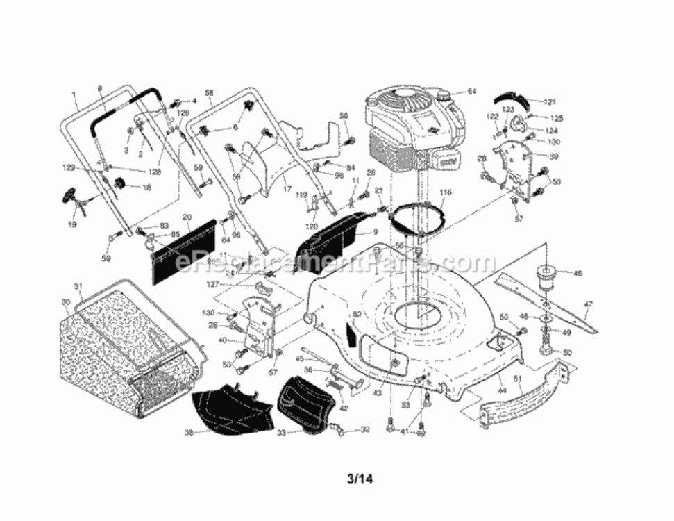 Page A Diagram and Parts List for 917370881  Craftsman Lawn Mower