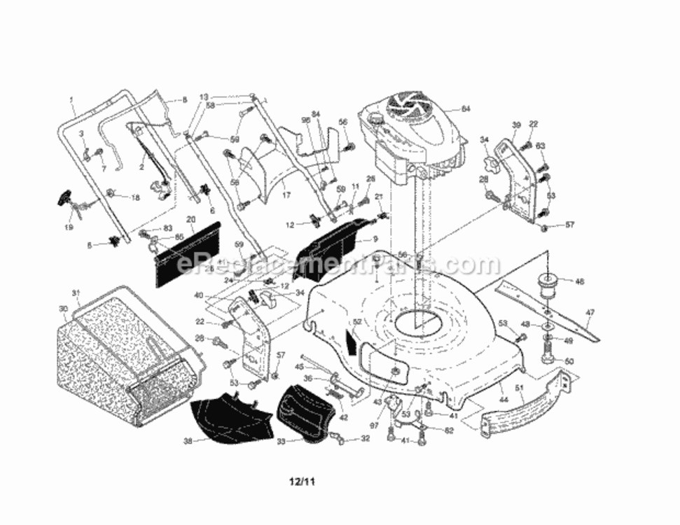 Page A Diagram and Parts List for 917370910  Craftsman Lawn Mower