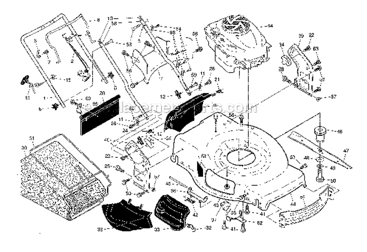 EngineHousingHandle Diagram and Parts List for 917370920  Craftsman Lawn Mower