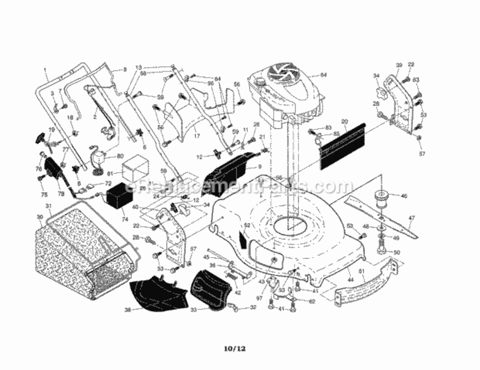 Page A Diagram and Parts List for 917370930  Craftsman Lawn Mower
