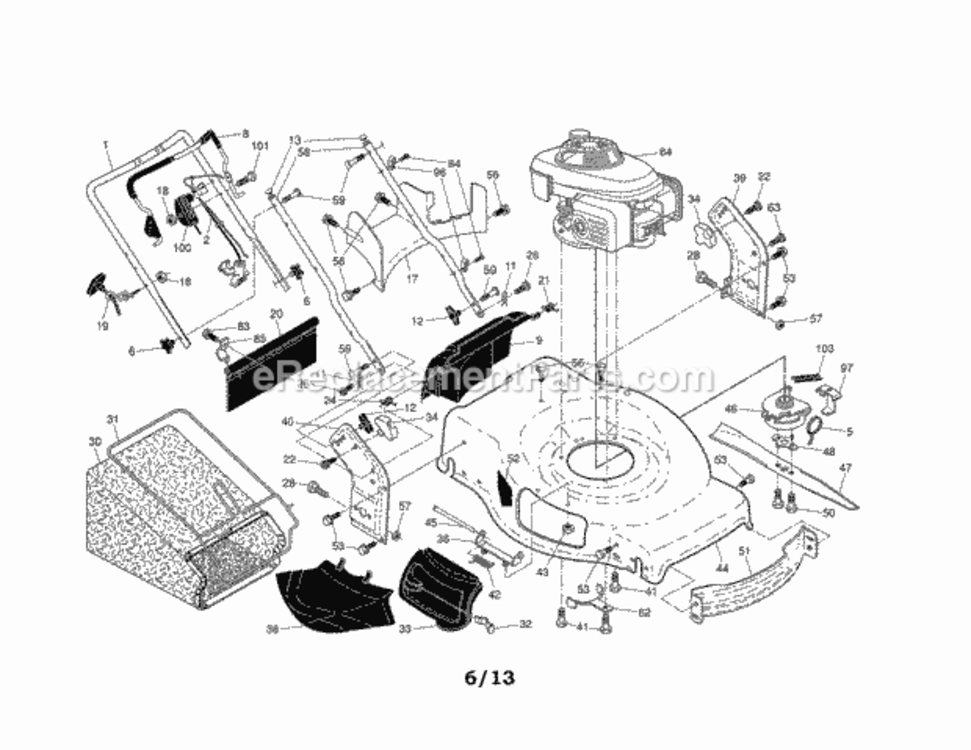 Page A Diagram and Parts List for 917370950  Craftsman Lawn Mower