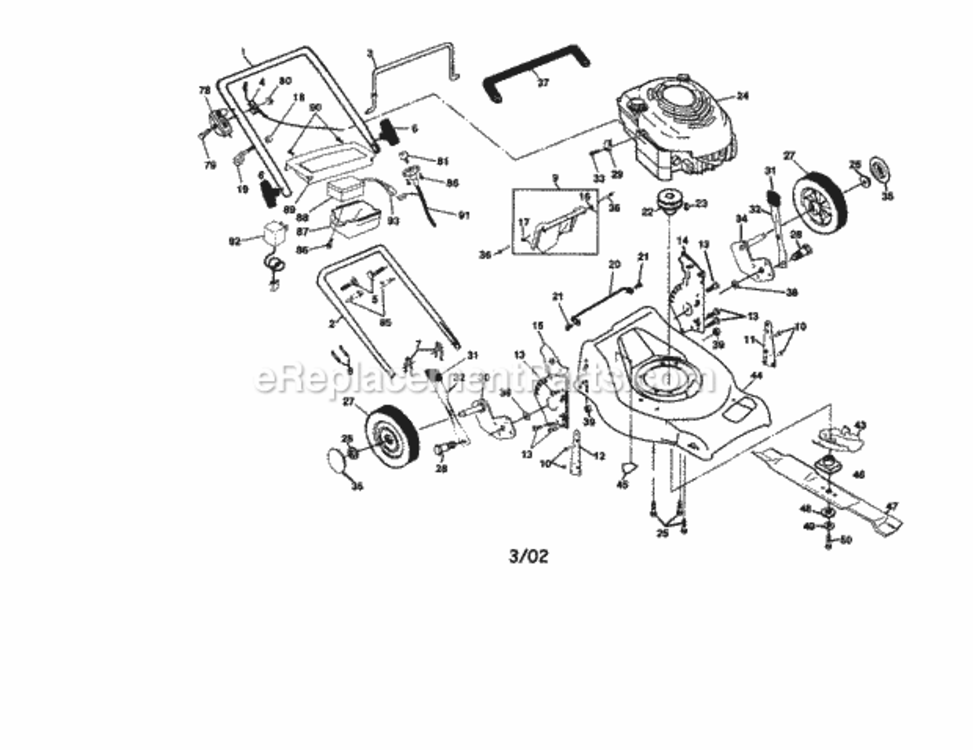 Page A Diagram and Parts List for 917371020  Craftsman Lawn Mower
