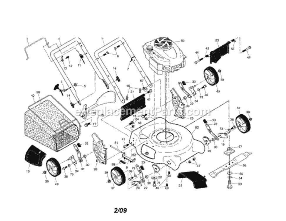 Page A Diagram and Parts List for 917371140  Craftsman Lawn Mower
