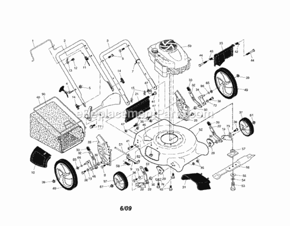 Page B Diagram and Parts List for 917371150  Craftsman Lawn Mower