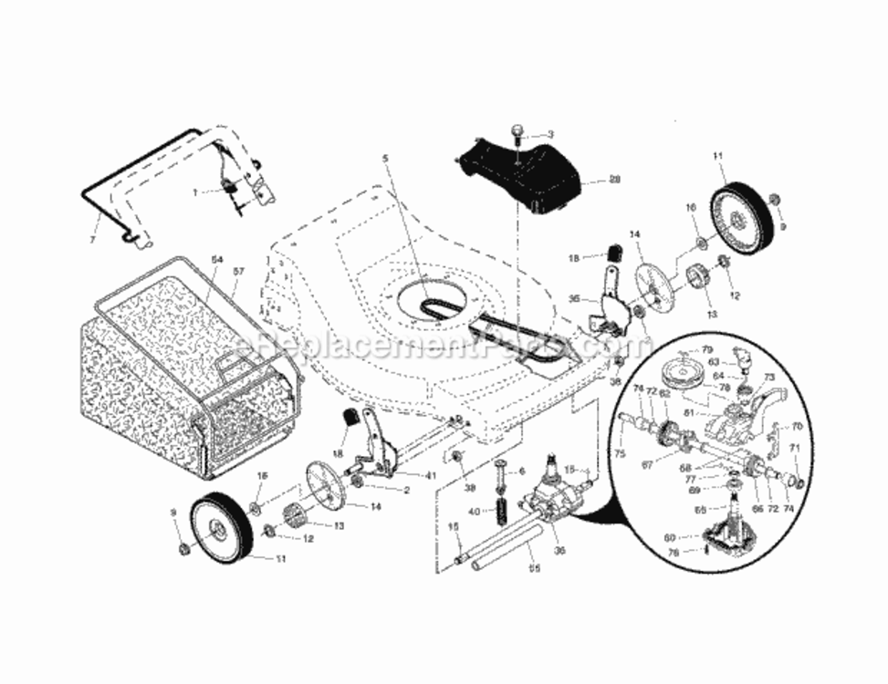 Page B Diagram and Parts List for 917371271  Craftsman Lawn Mower