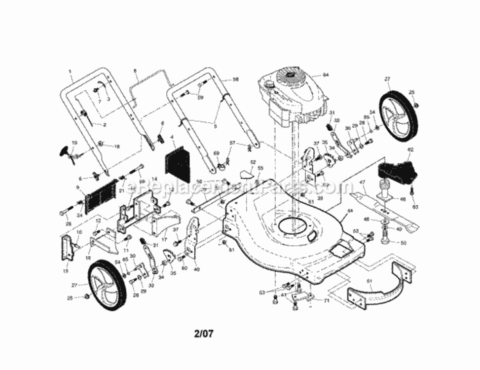 Page A Diagram and Parts List for 91737127  Craftsman Lawn Mower