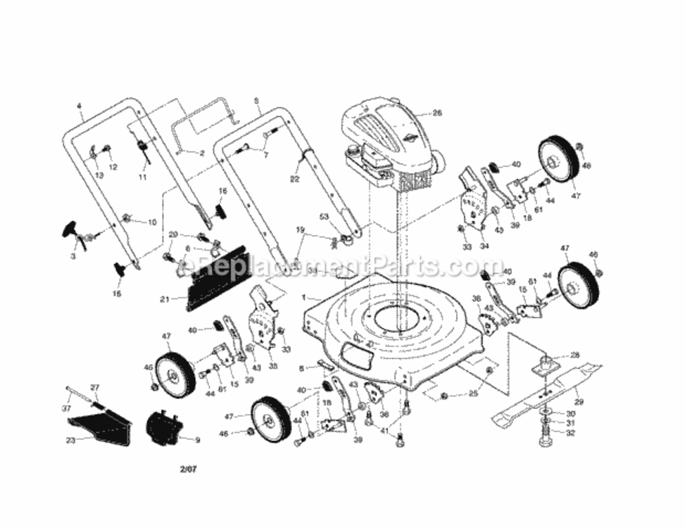 Page A Diagram and Parts List for 917371341  Craftsman Lawn Mower
