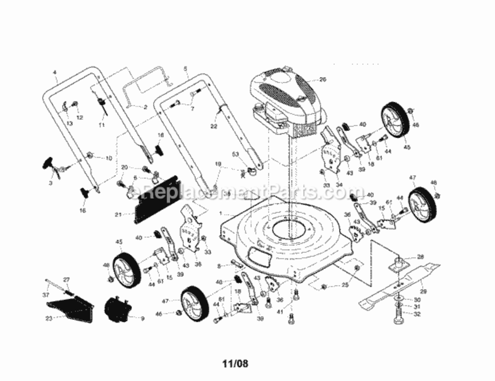 Page A Diagram and Parts List for 917371343  Craftsman Lawn Mower