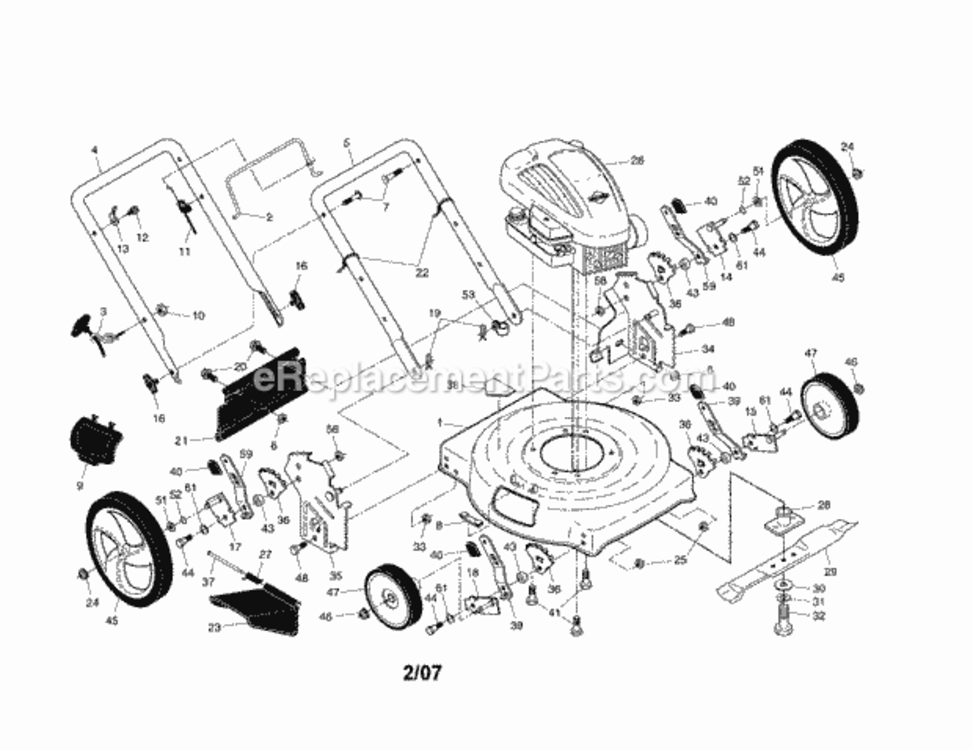 Page A Diagram and Parts List for 917371350  Craftsman Lawn Mower
