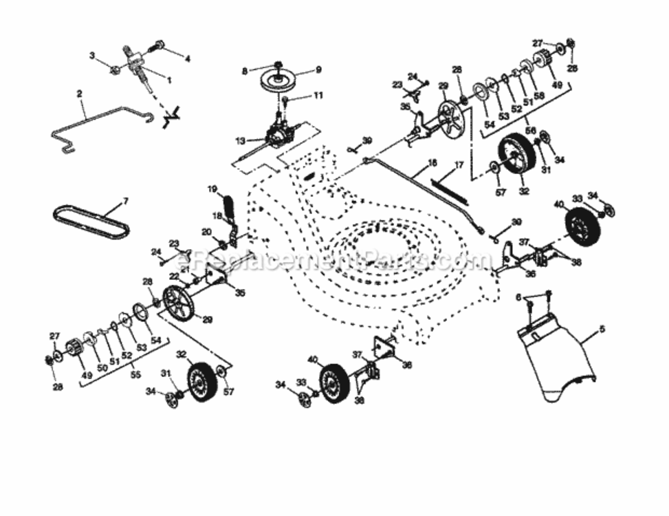 Page B Diagram and Parts List for 917371441  Craftsman Lawn Mower