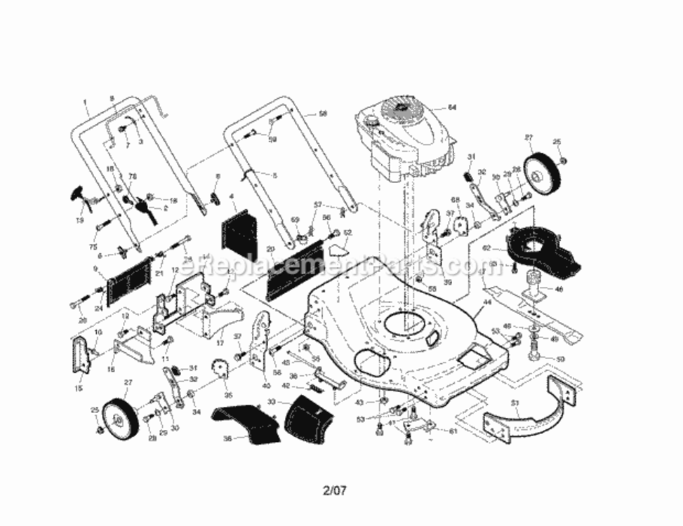 Page A Diagram and Parts List for 917371611  Craftsman Lawn Mower