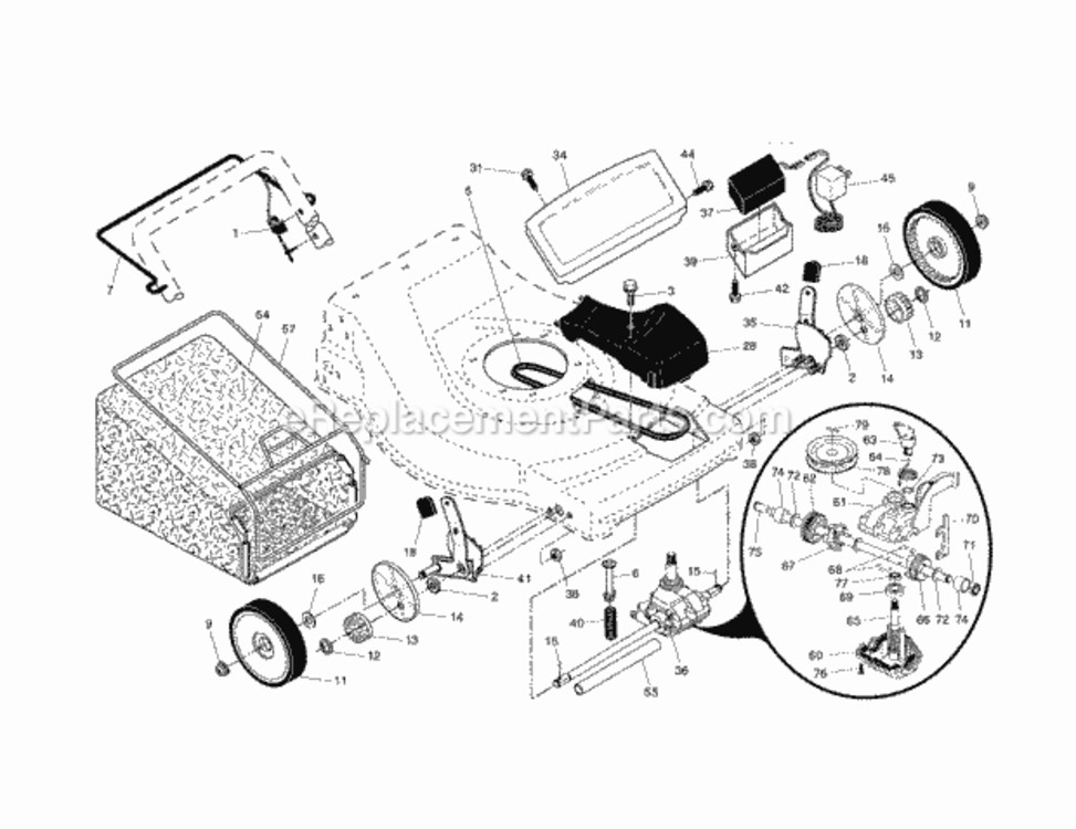 Page B Diagram and Parts List for 917371611  Craftsman Lawn Mower