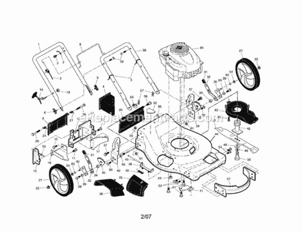 Page A Diagram and Parts List for 917371620  Craftsman Lawn Mower