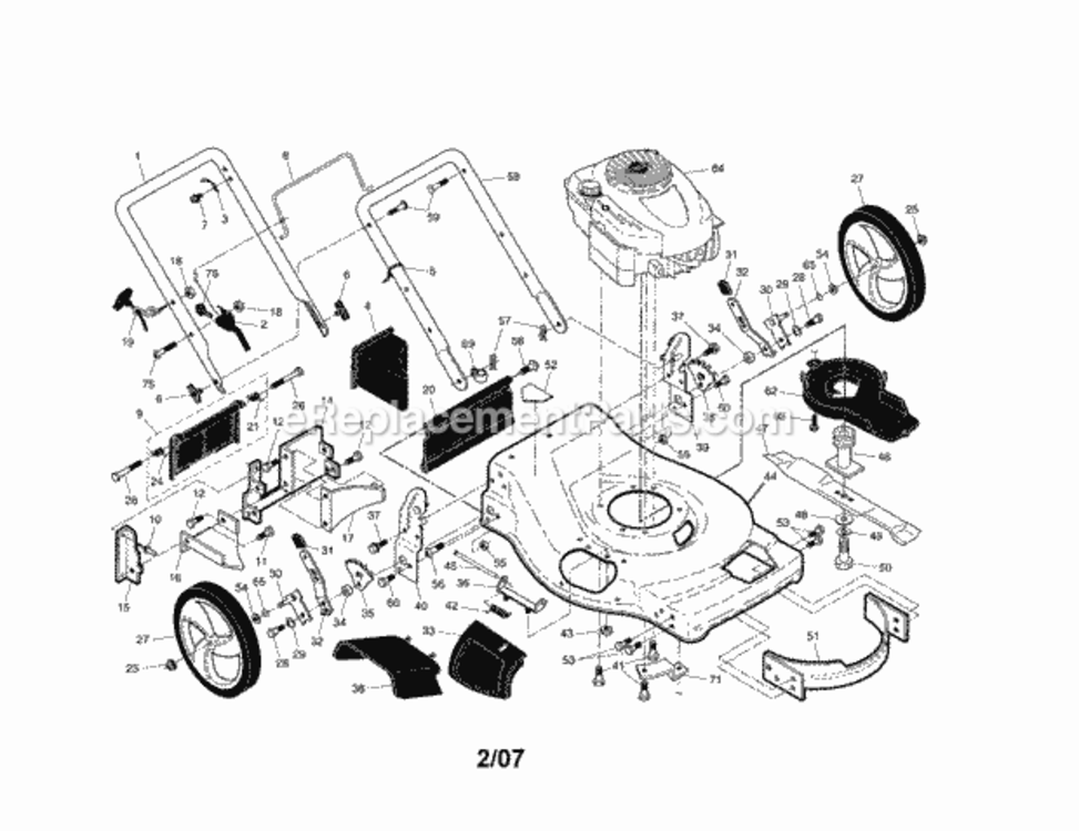 Page A Diagram and Parts List for 917371631  Craftsman Lawn Mower