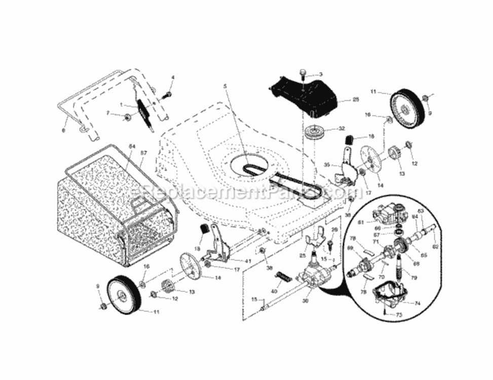 Page B Diagram and Parts List for 917371641  Craftsman Lawn Mower