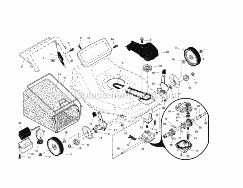Page B Diagram and Parts List for 917371661  Craftsman Lawn Mower