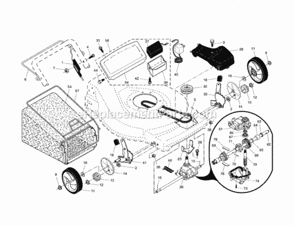 Page B Diagram and Parts List for 917371663  Craftsman Lawn Mower