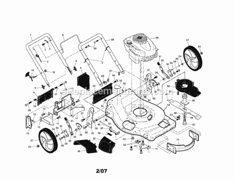 Page A Diagram and Parts List for 917371680  Craftsman Lawn Mower