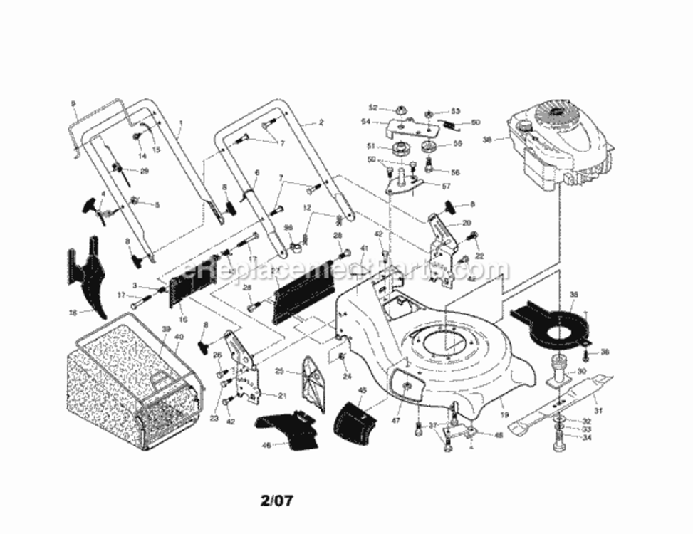 Page A Diagram and Parts List for 917371700  Craftsman Lawn Mower